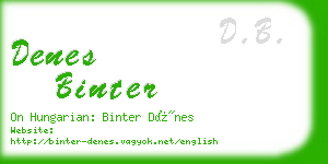 denes binter business card